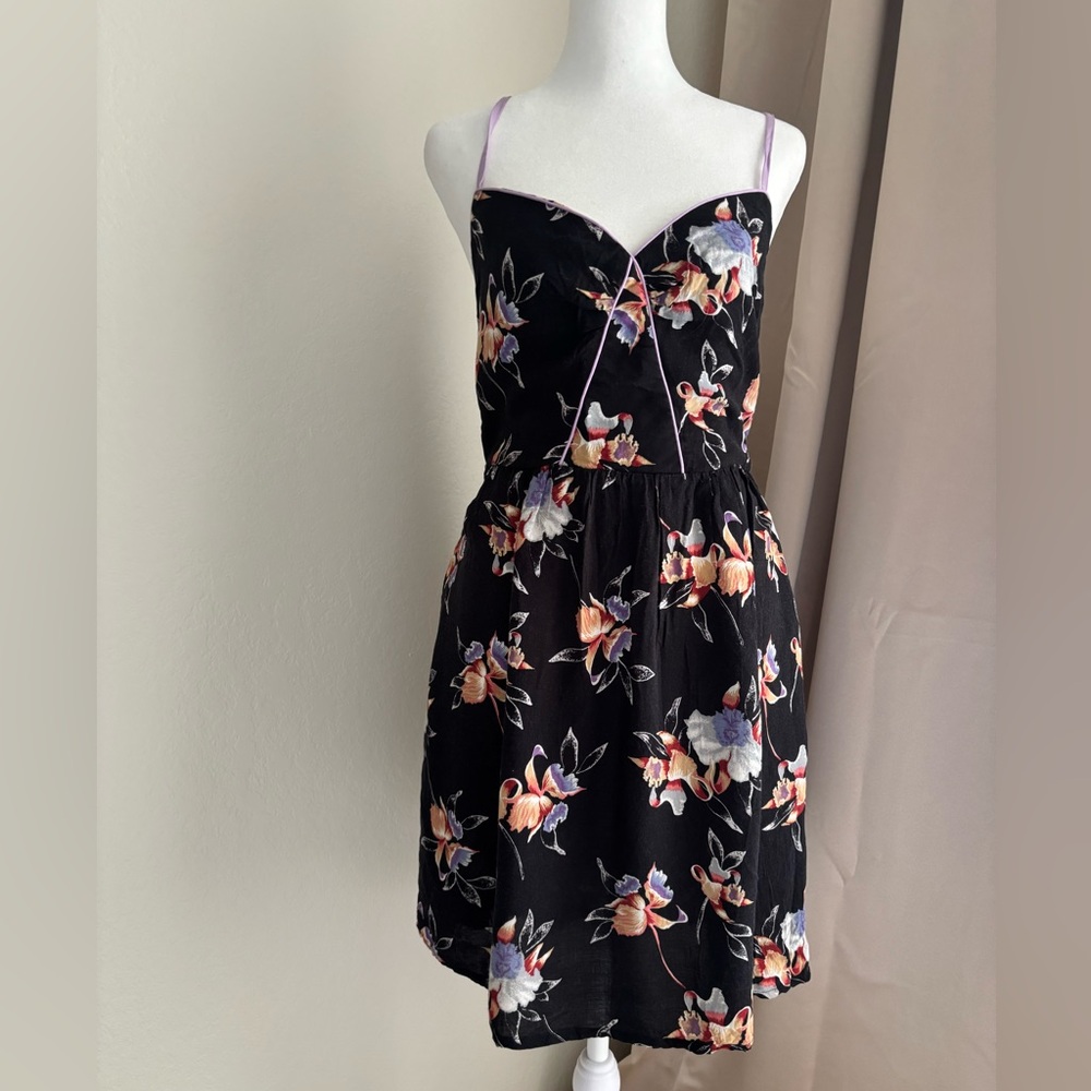 Xhilaration Black Floral Mini Dress